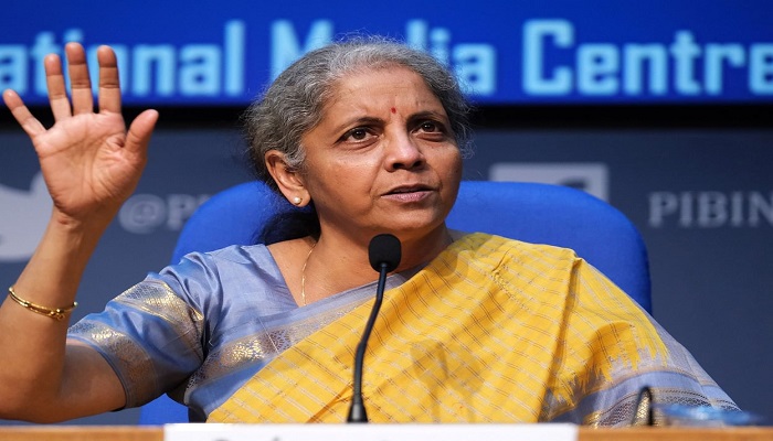 Indian FM Nirmala Sitharaman announcing covid-19 economic relief measure