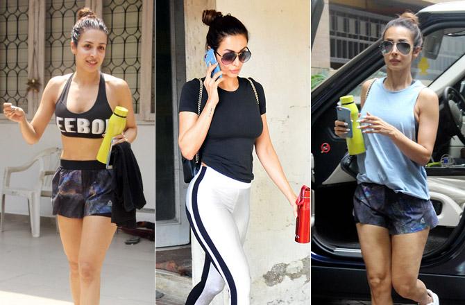 Indian actress Malaika arora's gym look during workout